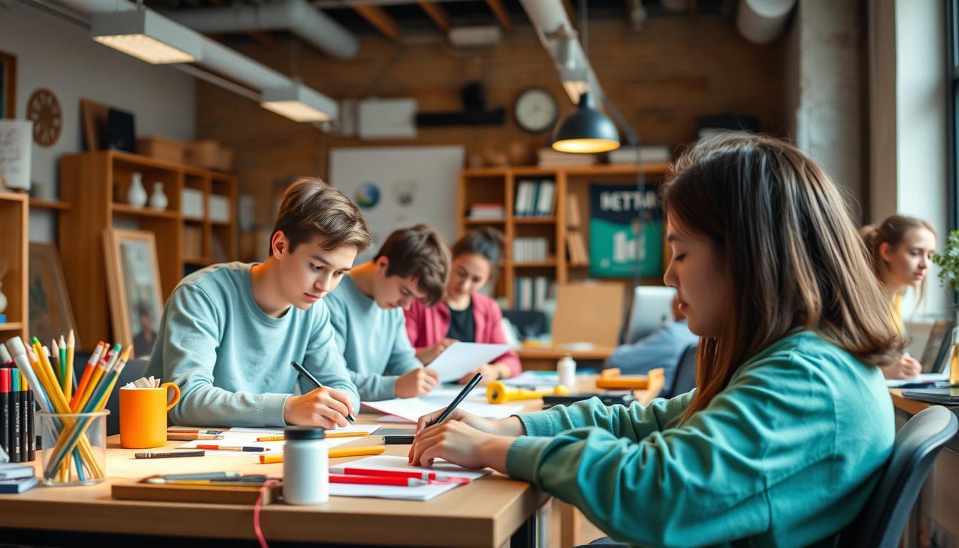 Structured study materials and learning resources on a desk